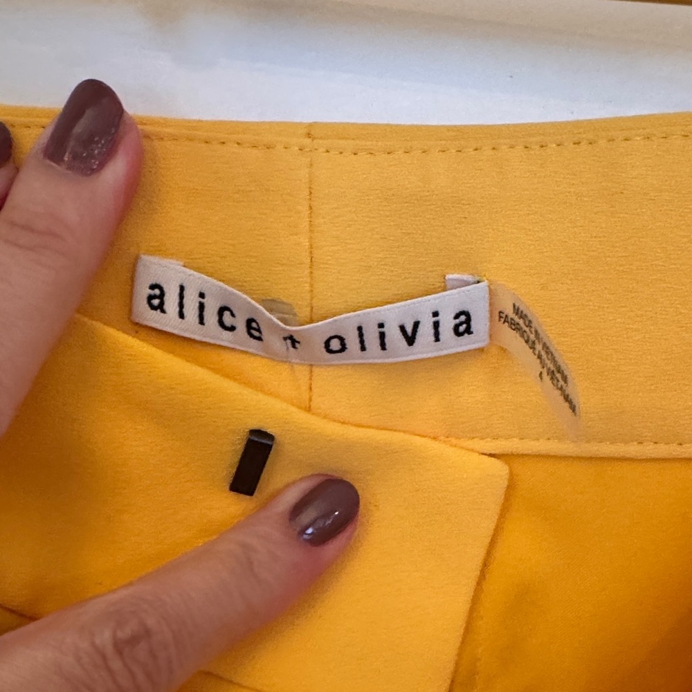 Alice + Olivia Dylan Sunny Yellow Trousers size 4 - Picture 4 of 11